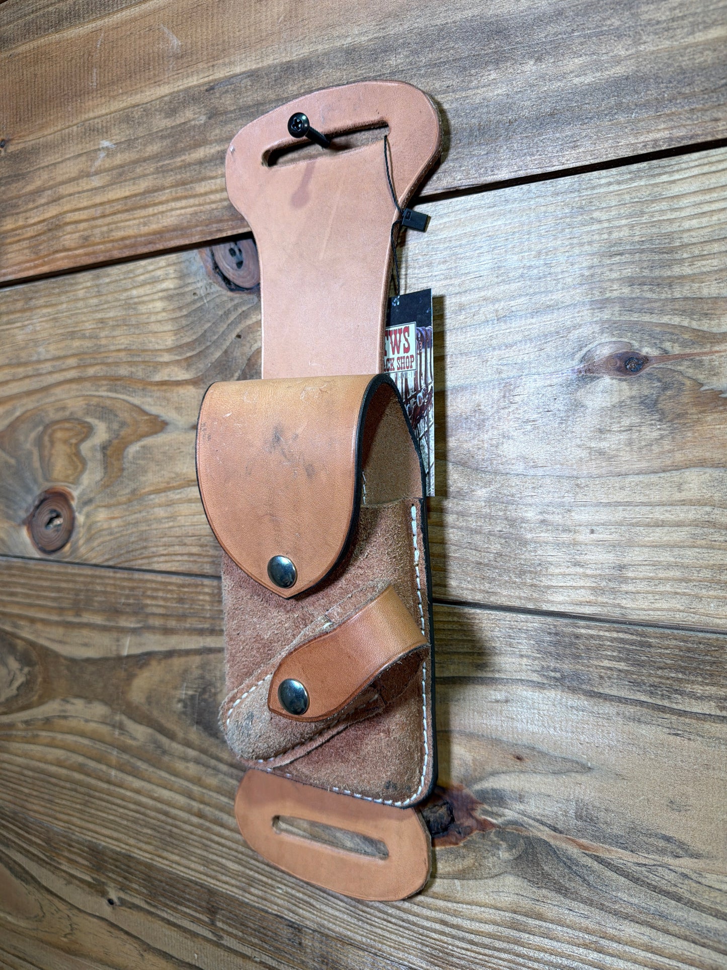 Billet Phone Holder Natural Slick/ Roughout w/ Knife holder