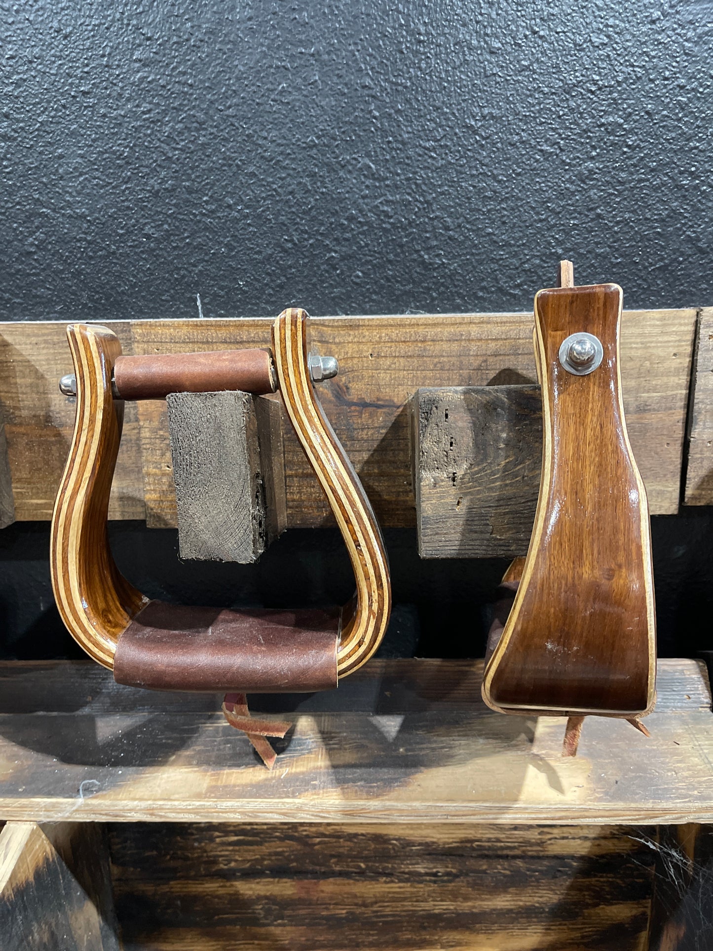 3" All American Wooden Crooked Stirrups