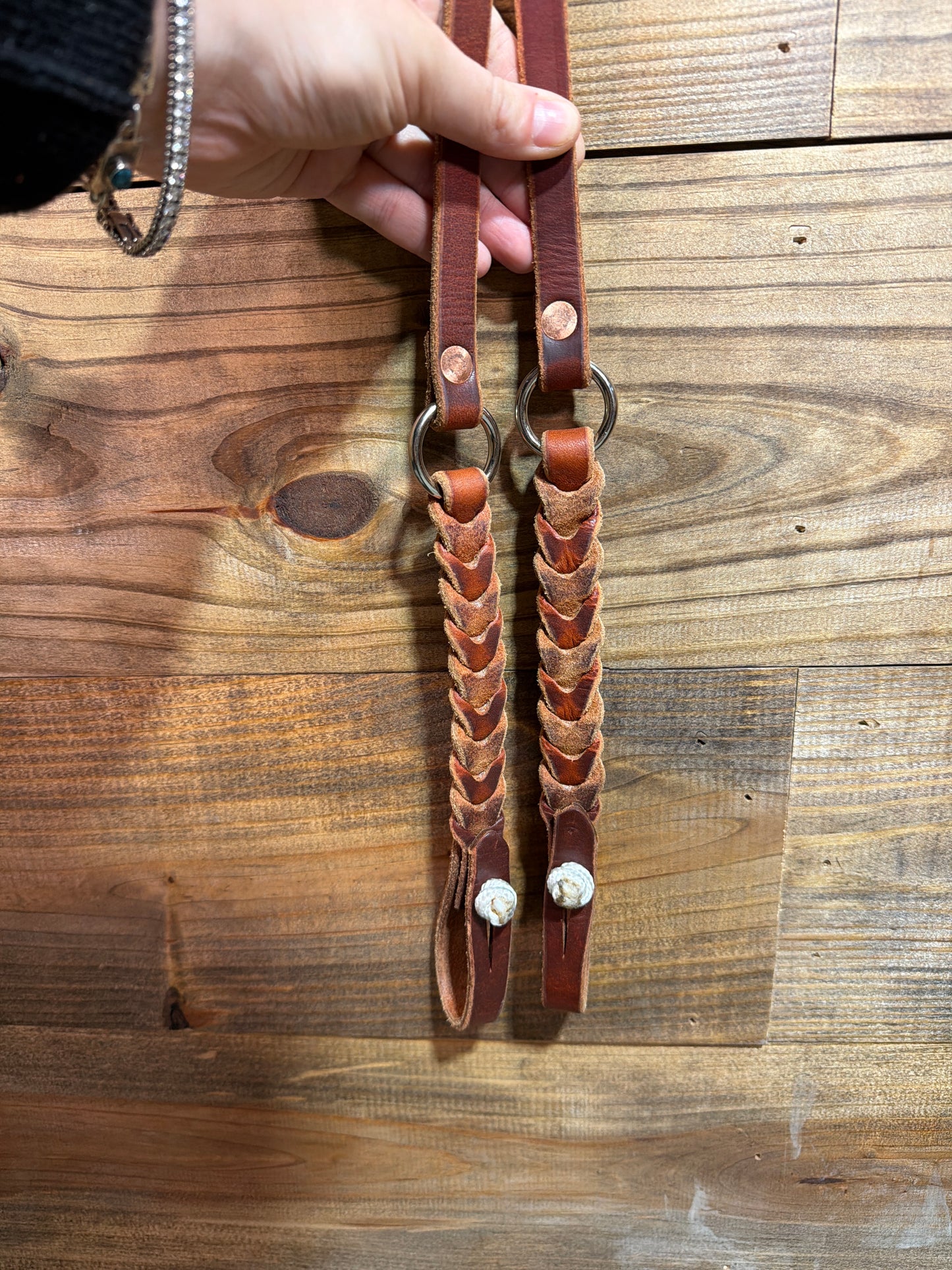 KW Leather 8ft RR Rings Copper Riv