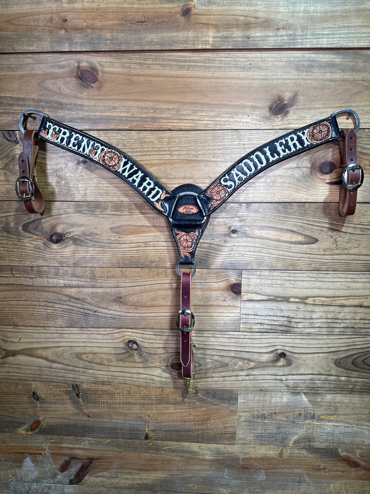 BC110 TWS 2" tooled black dyed breast collar