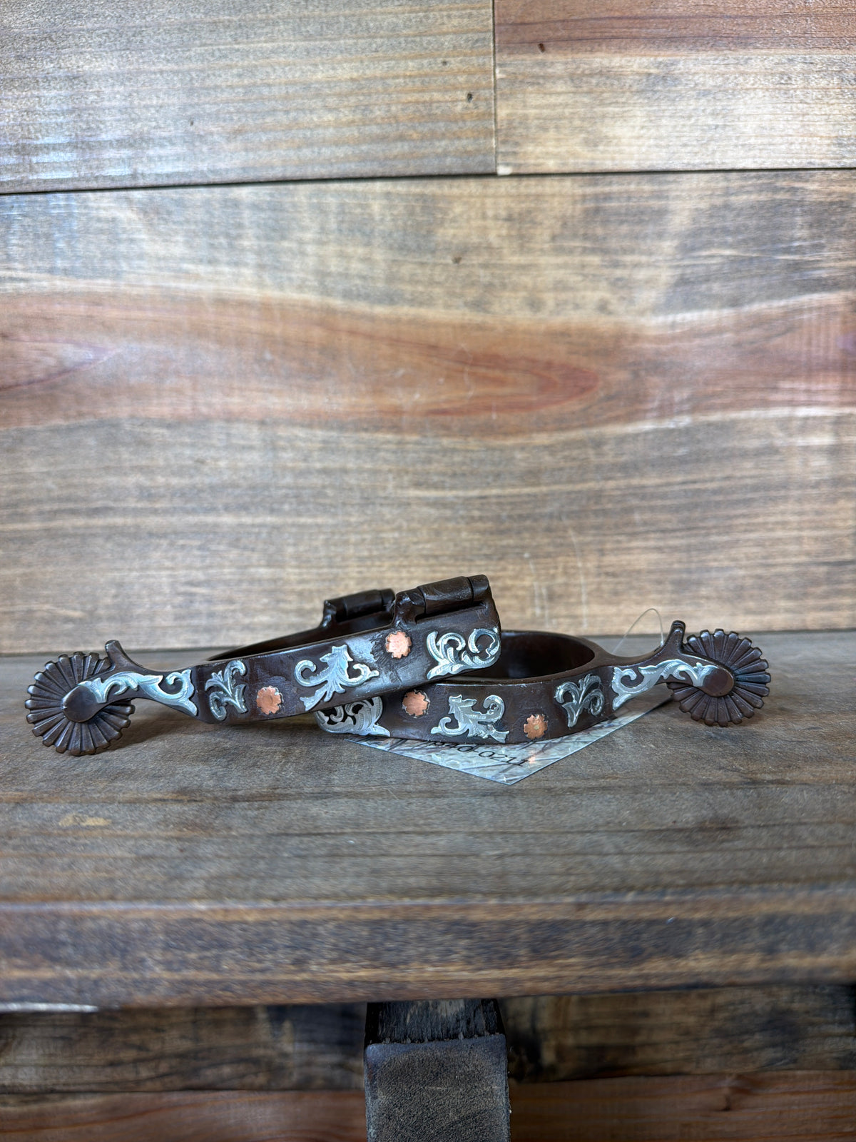 Youth Brown Spurs w/ Mounted Flowers