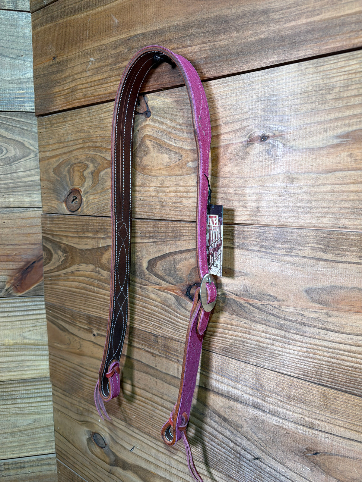 Hot Pink Split Ear w/ Pink Buckstitch Headstall
