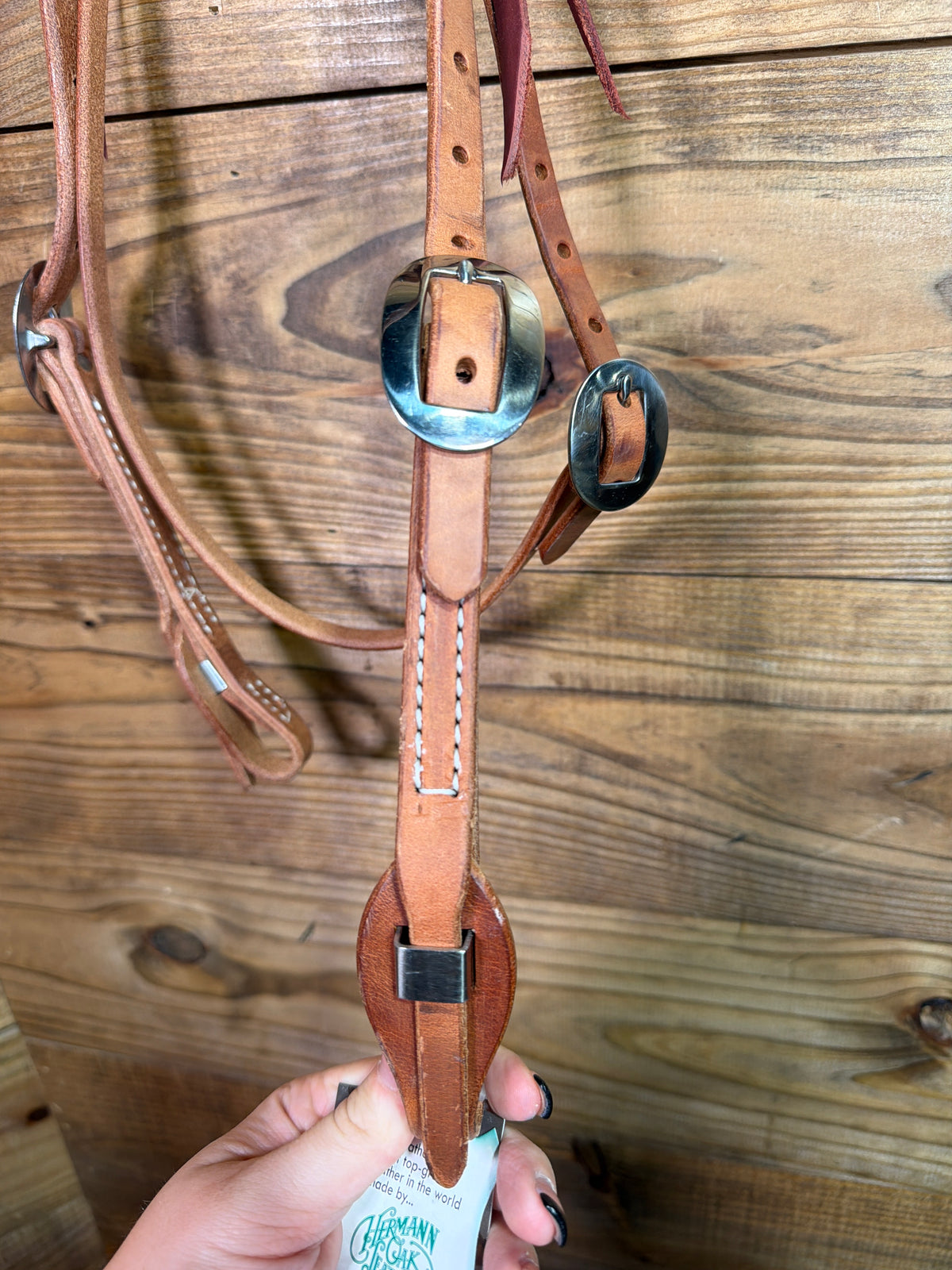 Double Stitched Knotted Browband Headstall