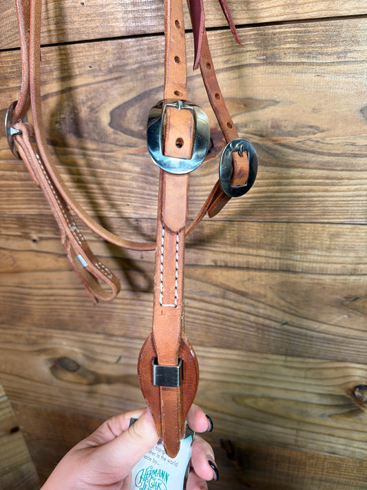 Double Stitched Knotted Browband Headstall