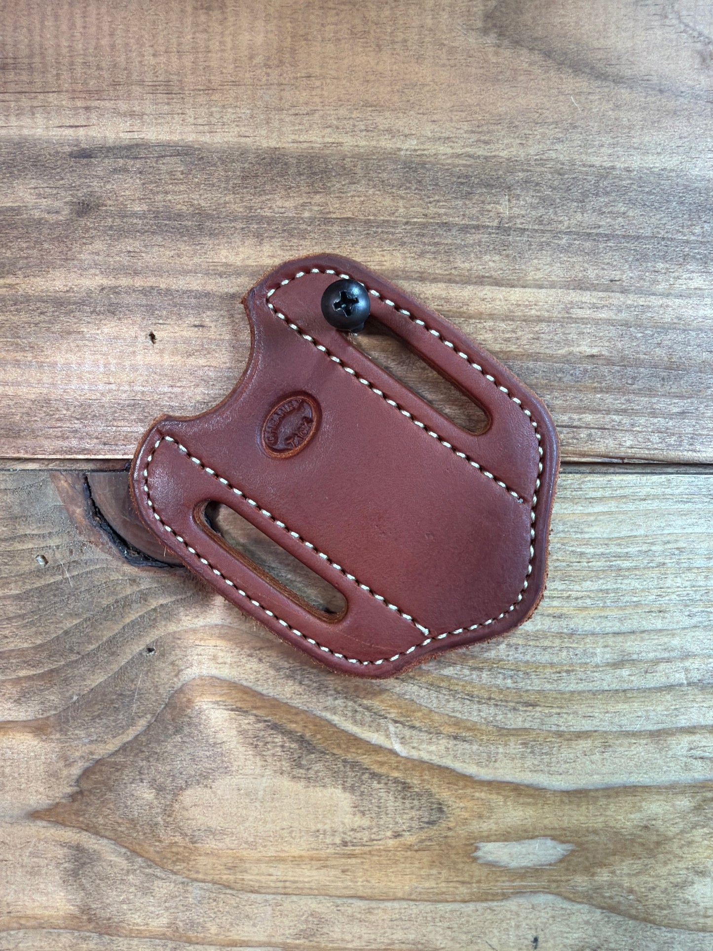 13 Cheaney 3" Knife Sheath Oiled Slick White Stitch