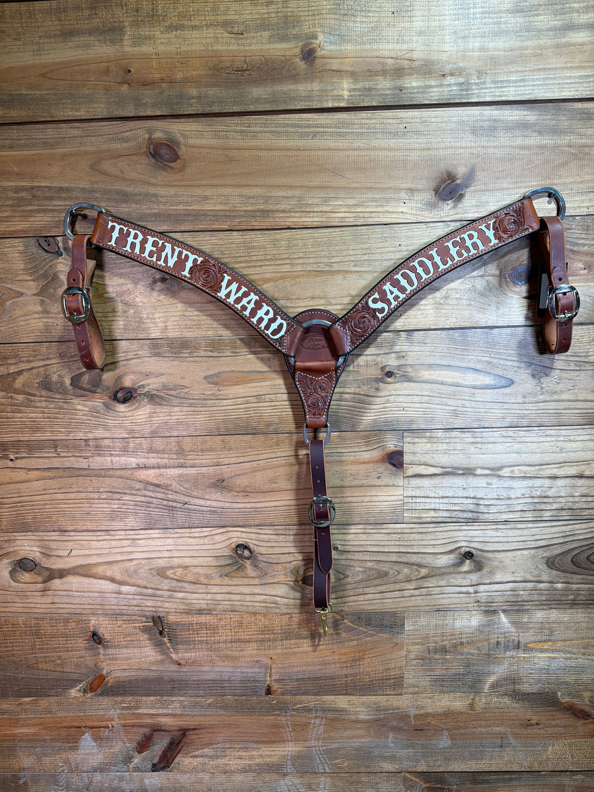 BC89 2" Dark Oil Tooled TWS Breast Collar