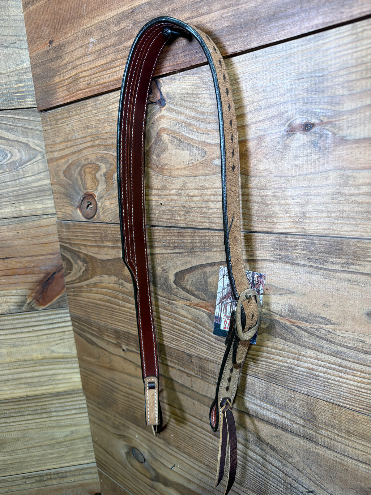 Roughout w/ Brown Buckstitch Split Ear Headstall
