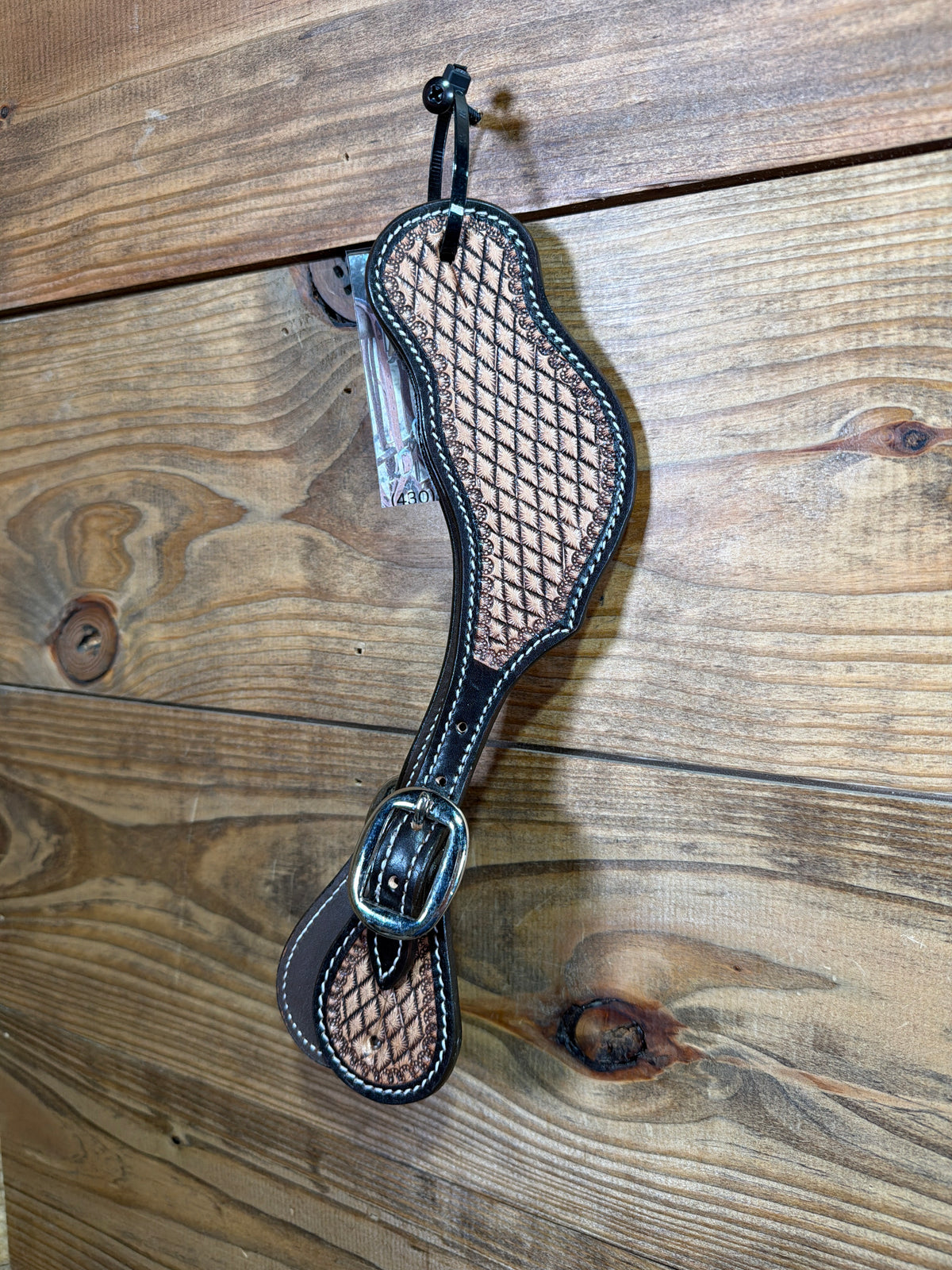 Mens Basket Weave Dyed Spur Straps