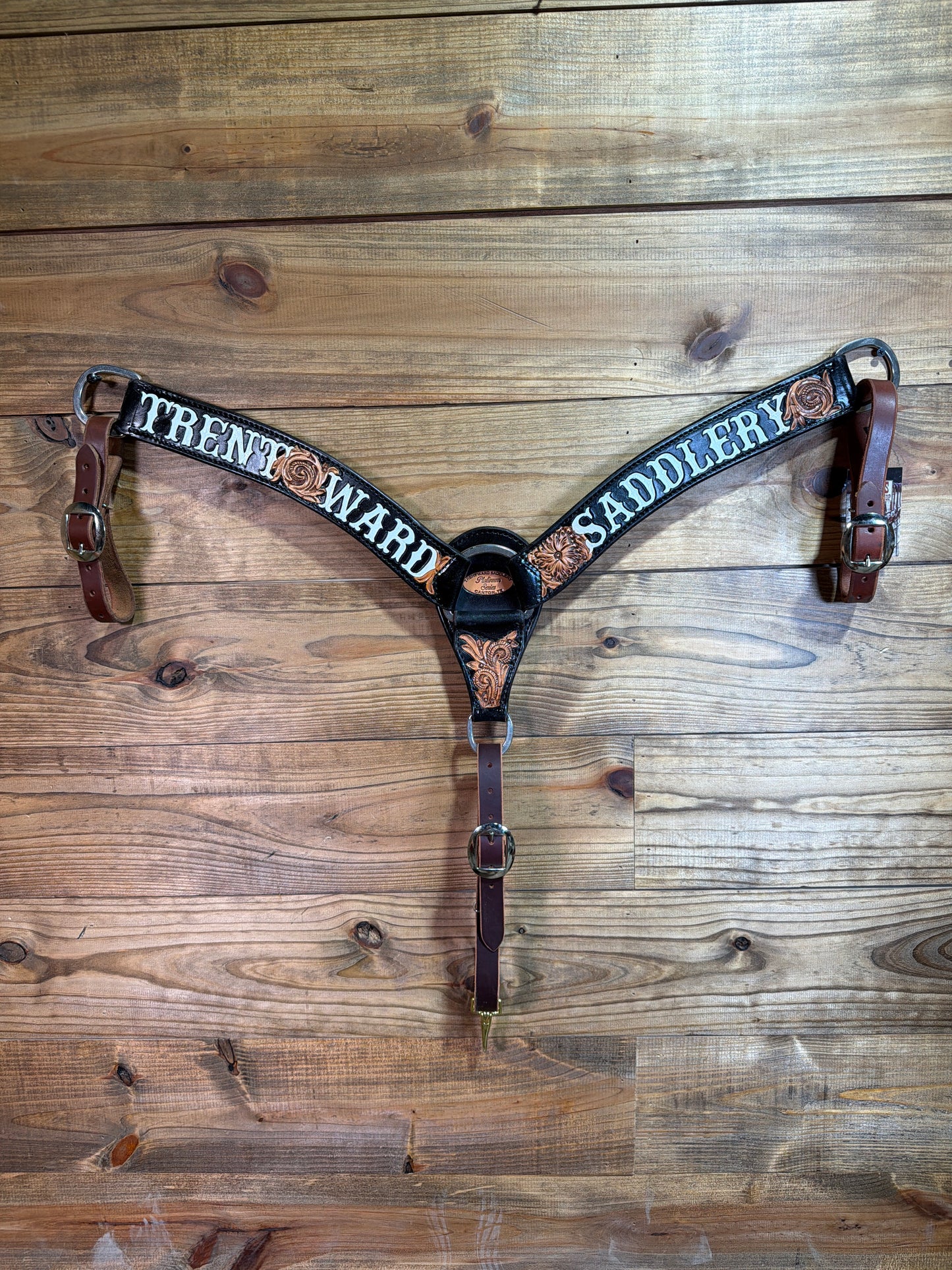 BC88 2" Black Dyed Tooled TWS Breast Collar