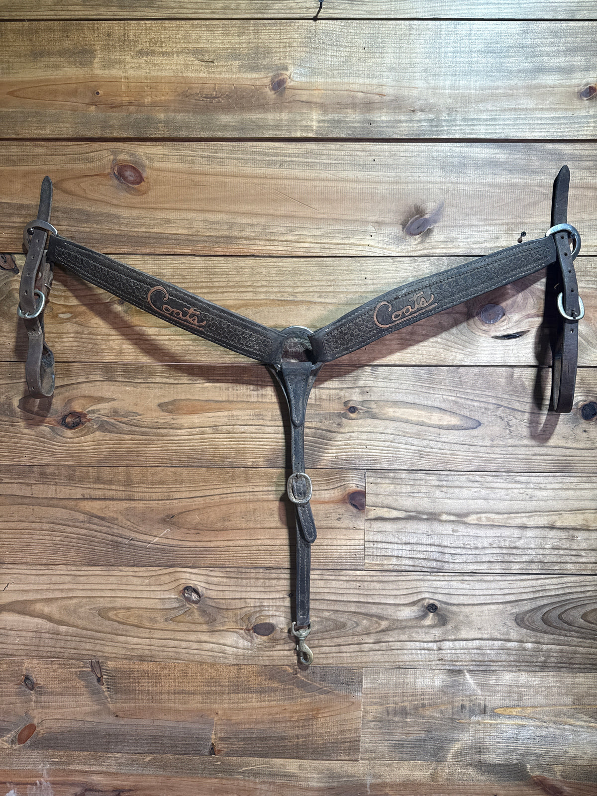 USEDTACK192 2" Chocolate Tooled Coats Saddlery