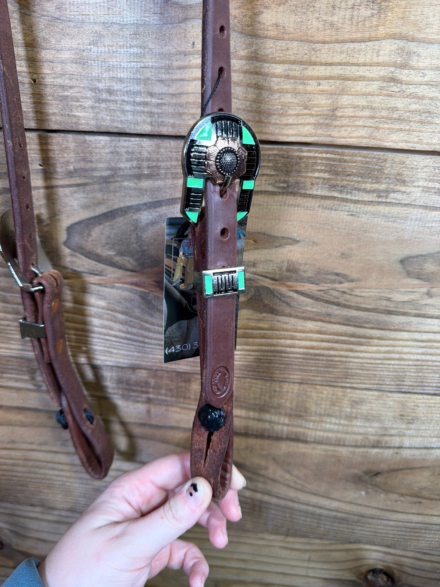28 Headstall Cheaney QC Green Flower