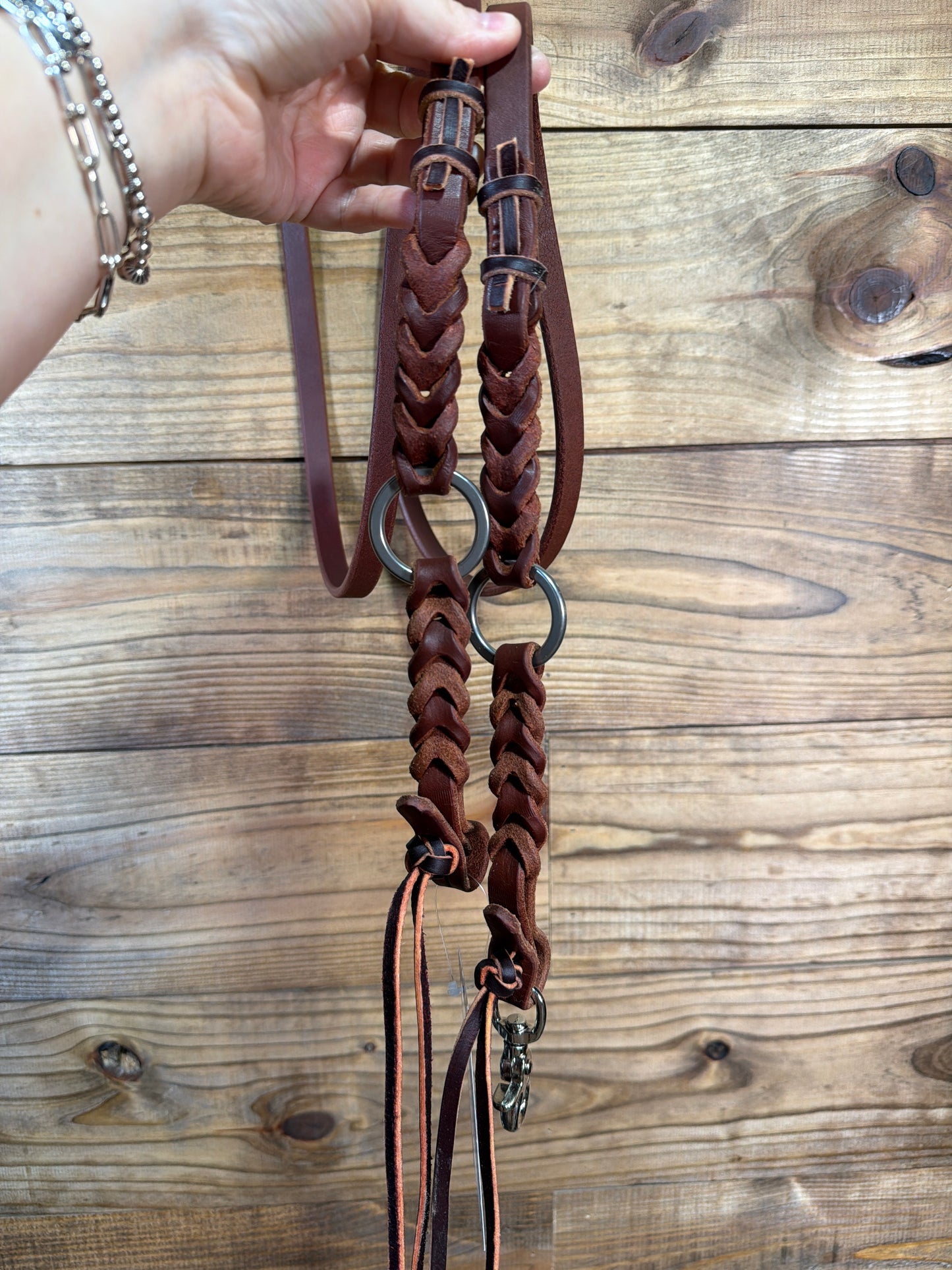 RH7085 Ranch Bleeding Heart Ring Roping Rein 5/8"