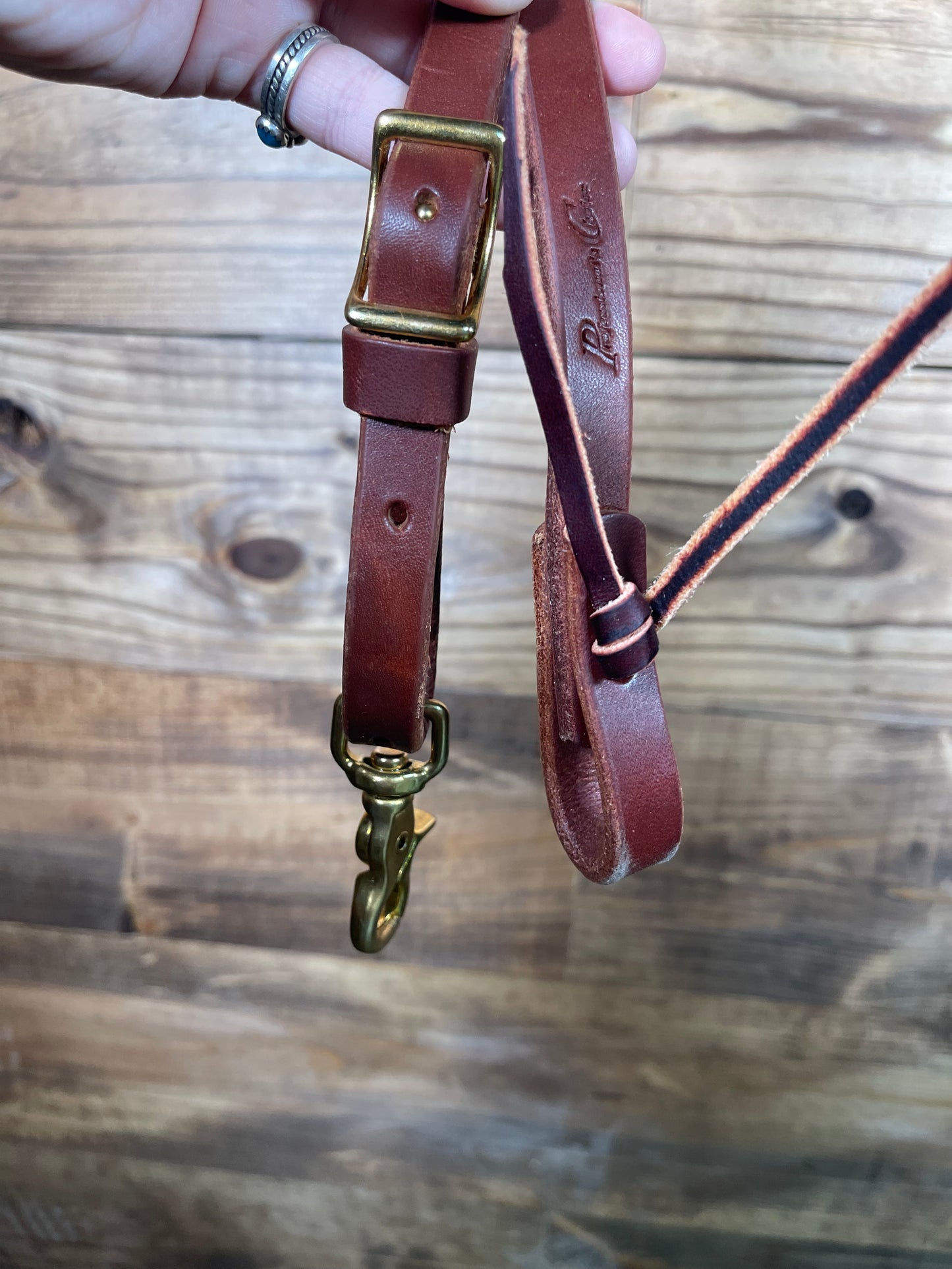 RH7091HO Professional Choice Roping Reins Brass