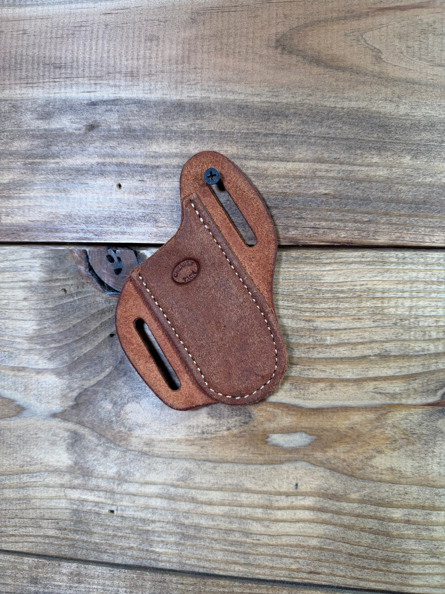 014 Cheaney Knife Sheath Roughout White Stitching