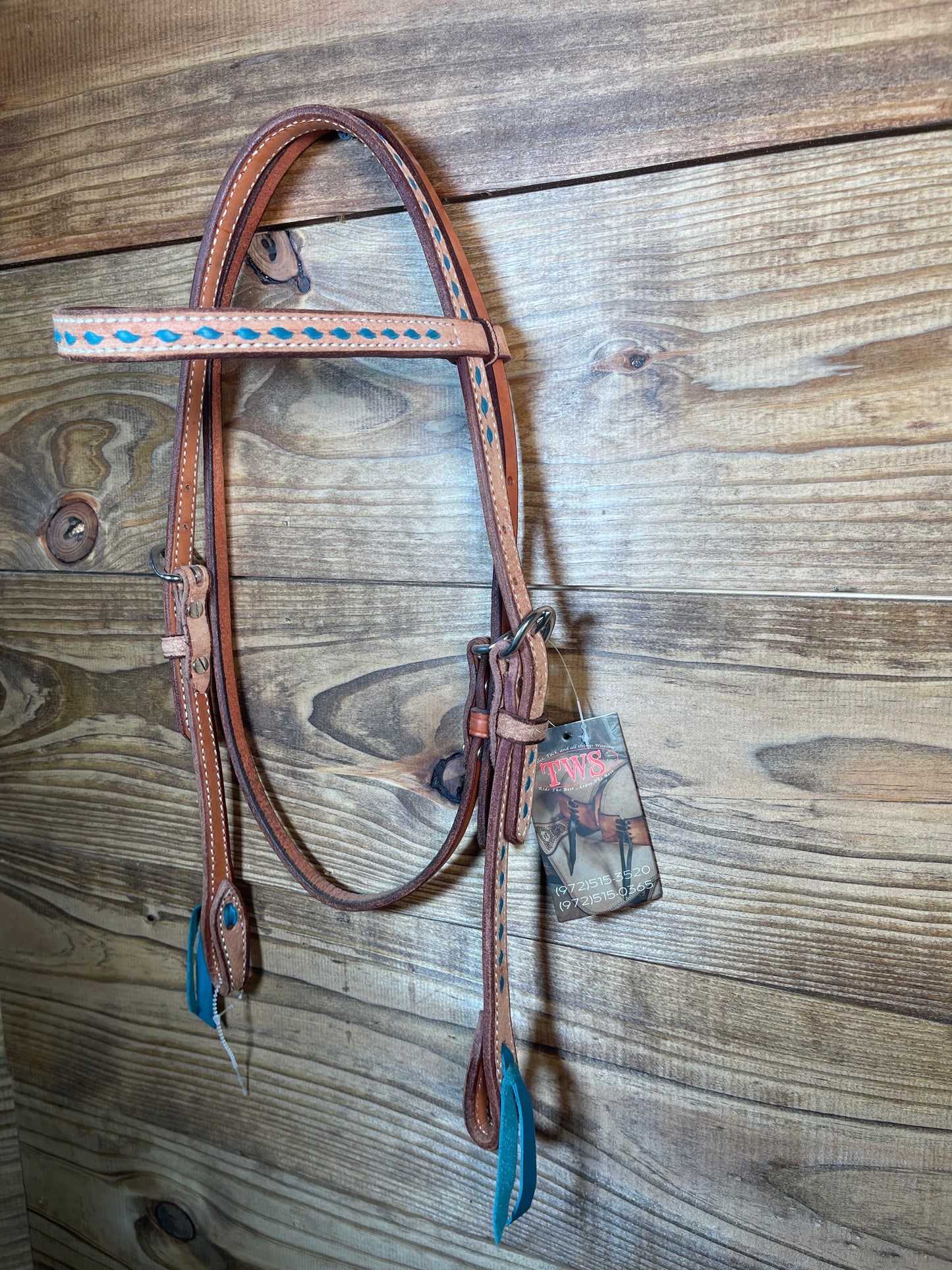 Roughout Buckstitch Browband Blue