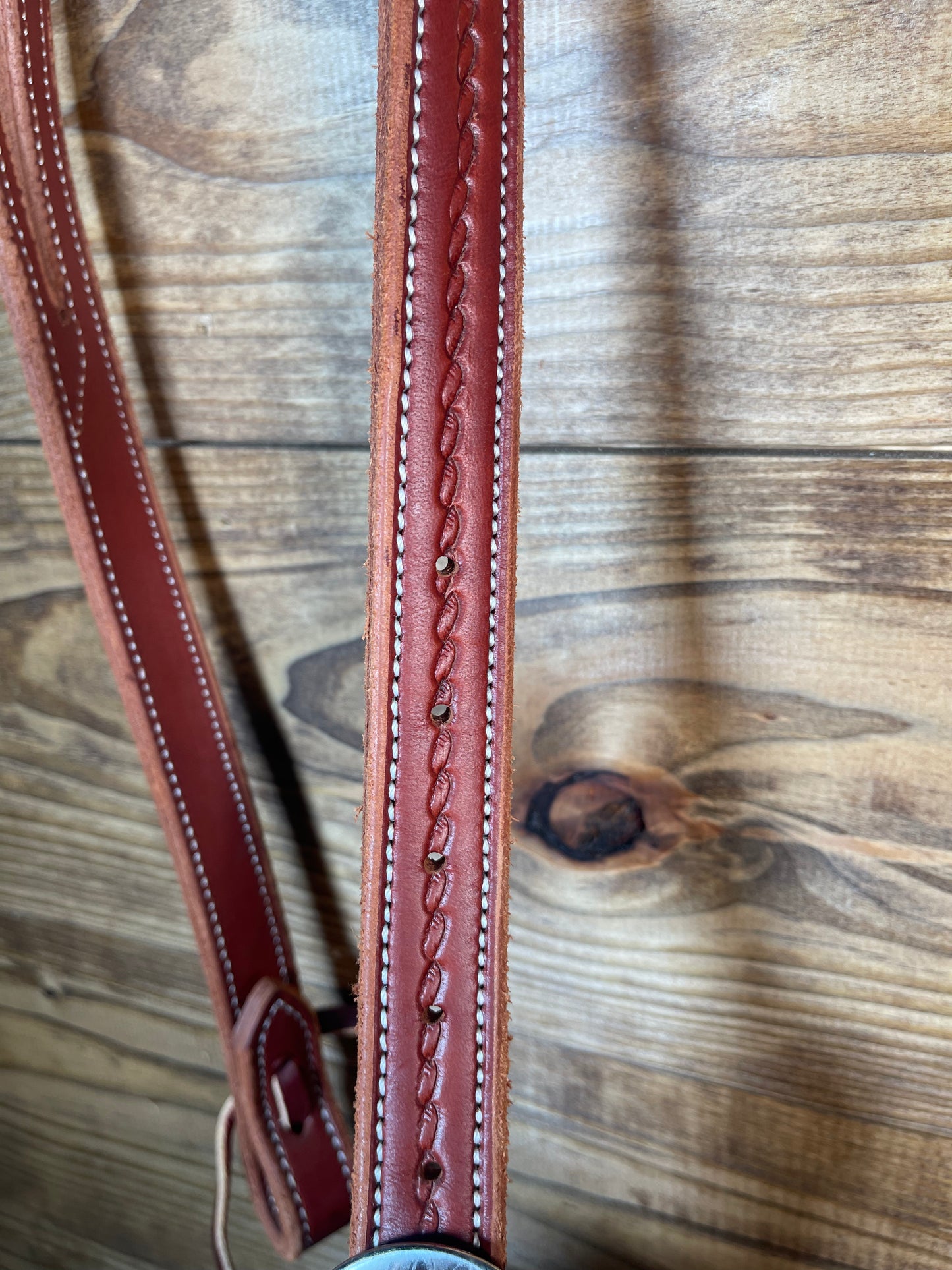 1" Split Ear Rope Tooled Headstall