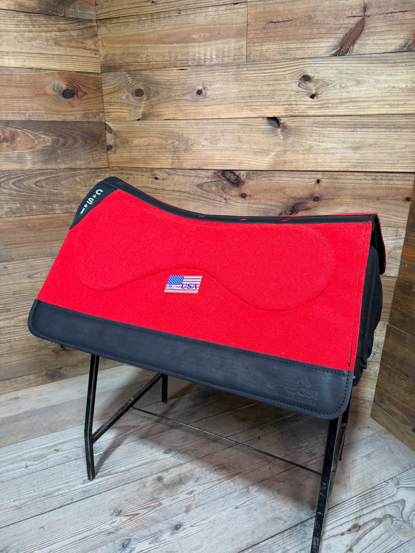 02 CSI Red Standard Western Cut Medium Saddle Pad