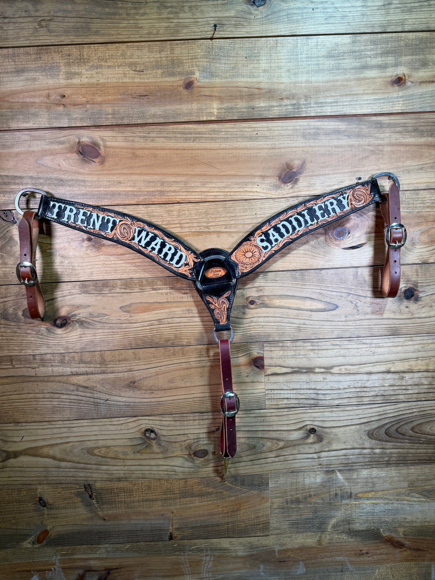 BC81 TWS 3" Black Dyed Tooled Breast Collar