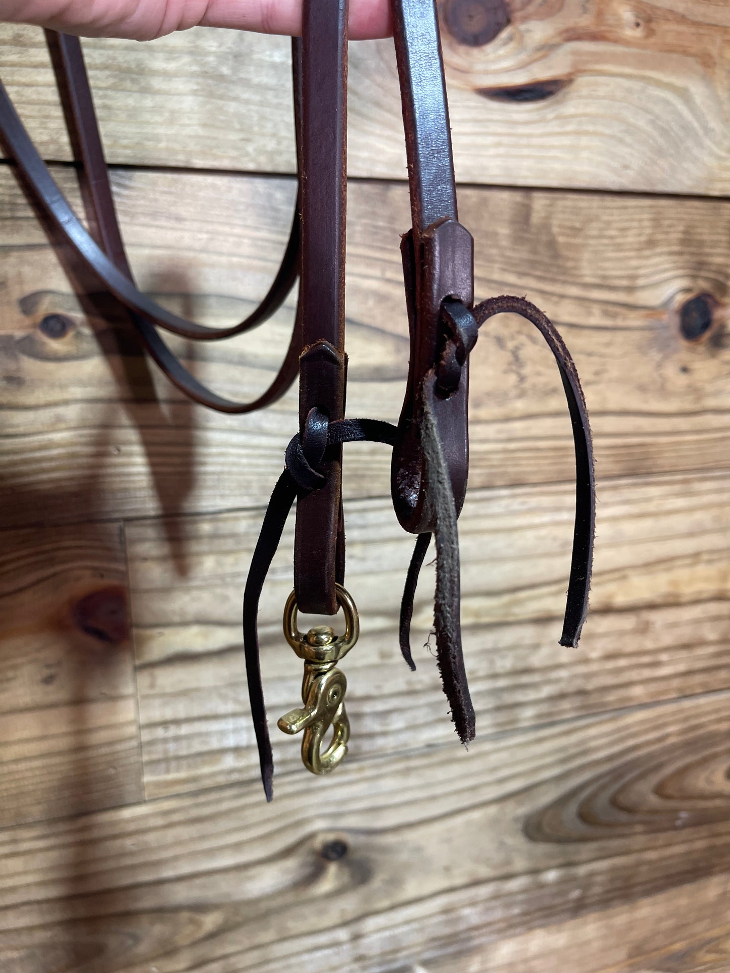 Oiled 1/2" Water Loop Roping Reins Brass PT