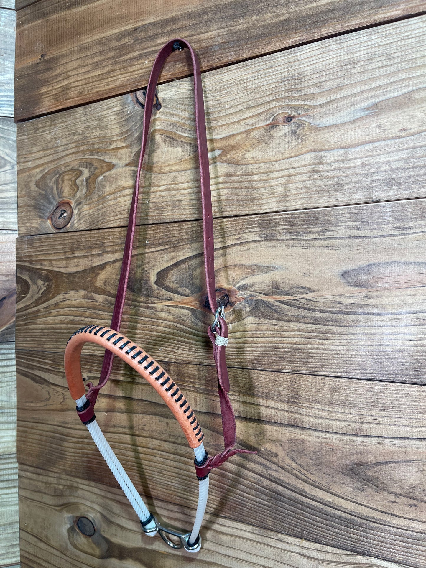 3/4" Double Rope Noseband w/ Black Rawhide Lace