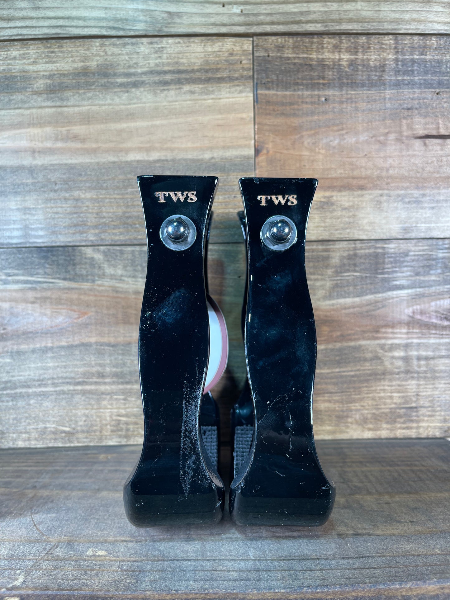 2" Black Stained Barrel Stirrups