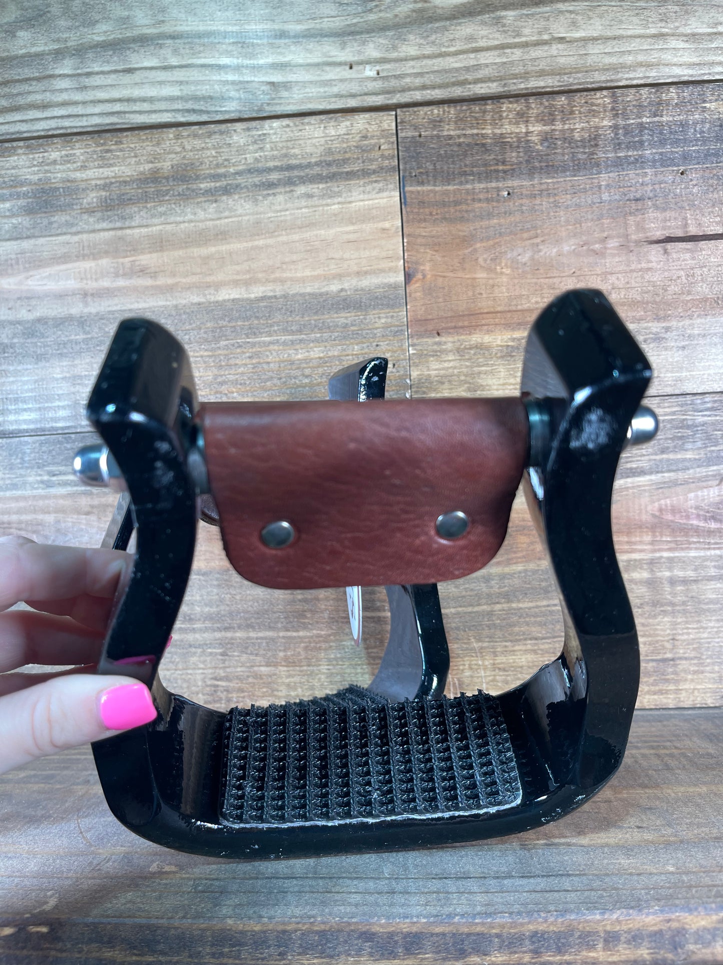 2" Black Stained Barrel Stirrups