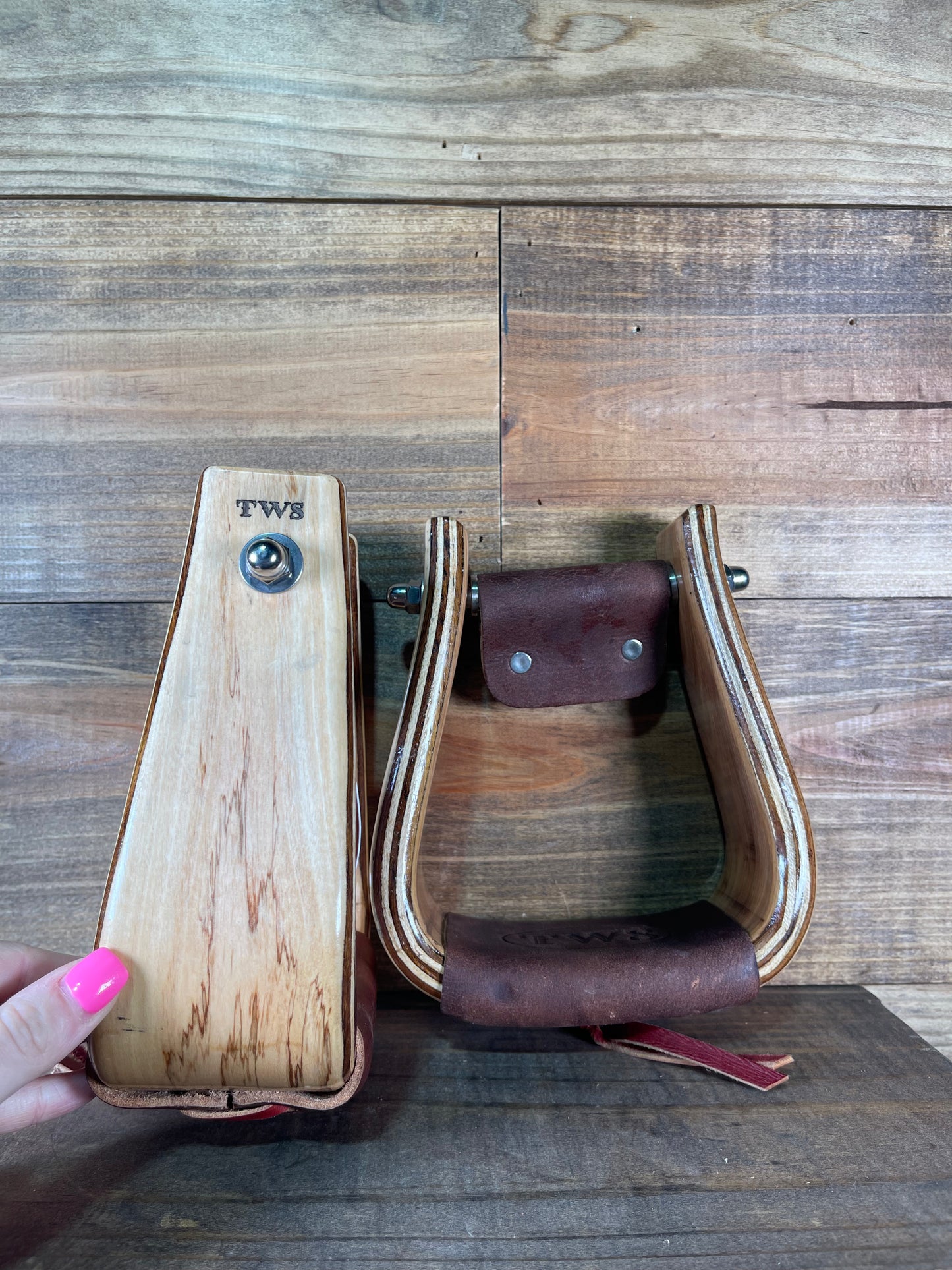 3" Maple Stained Stirrups