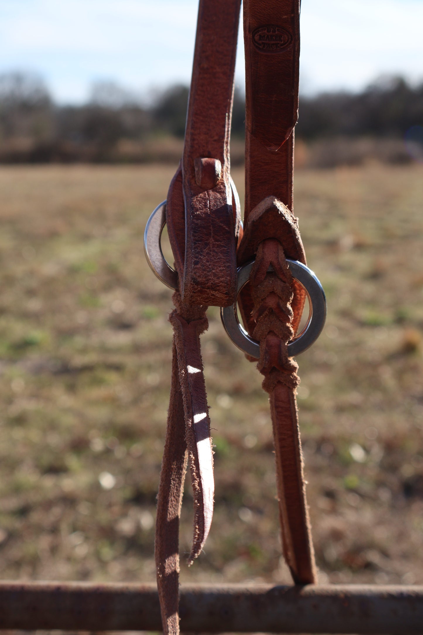 08 Headstall One Ear w/ Blood Knot Ring Ends