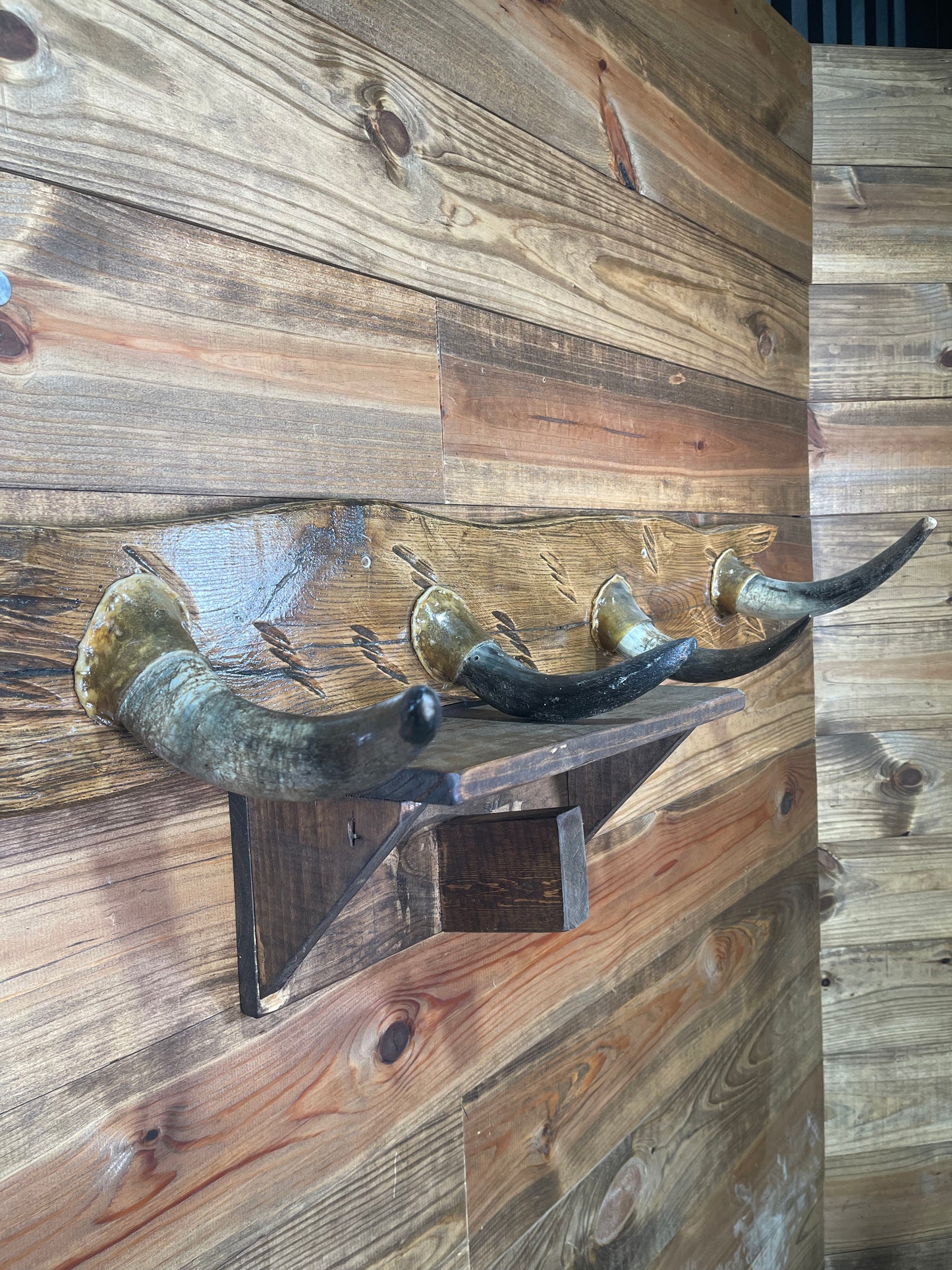 4 Horn Smaller Wooden Coat Wrack
