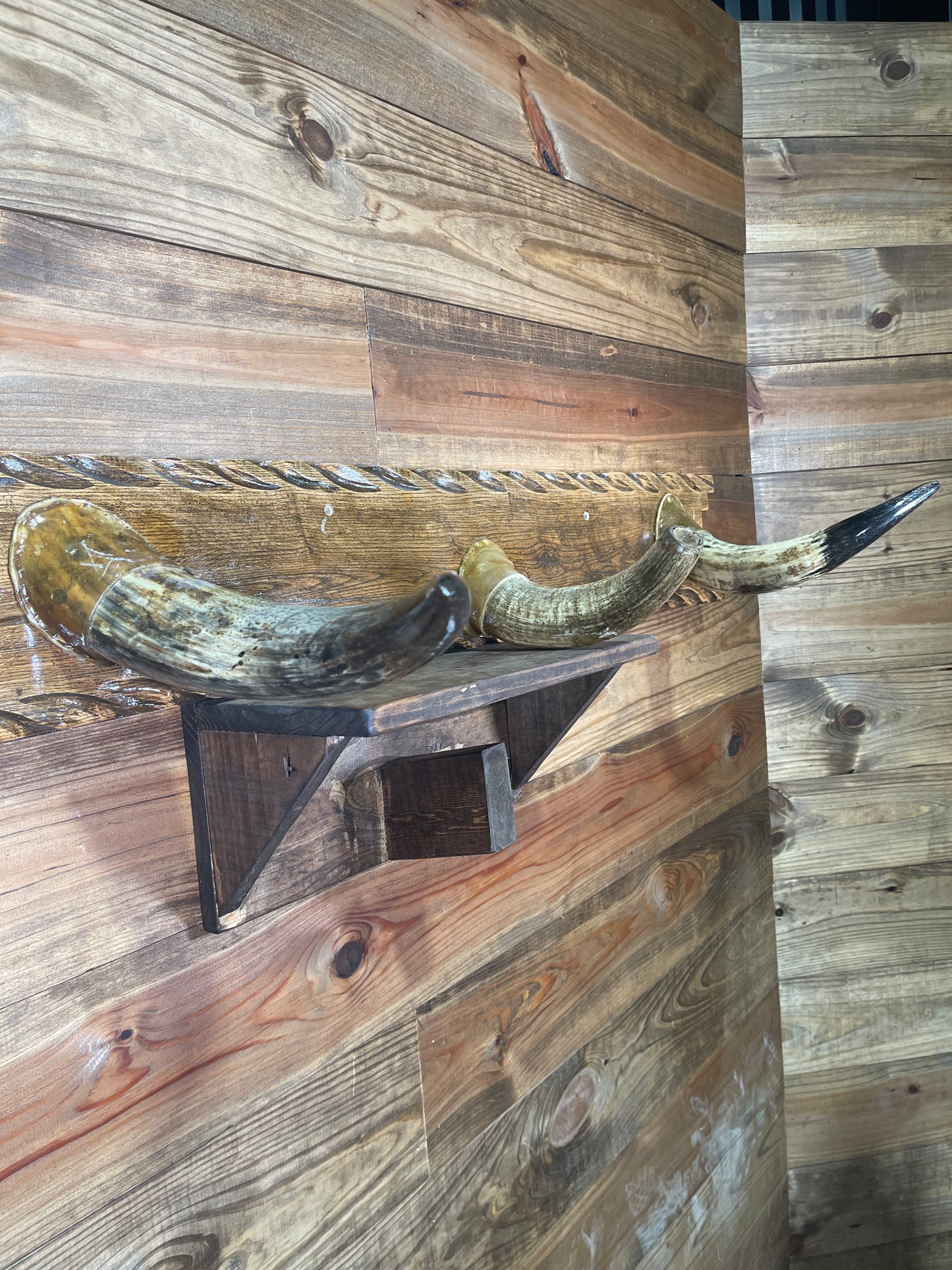 3 Horn Wooden Coat Wrack