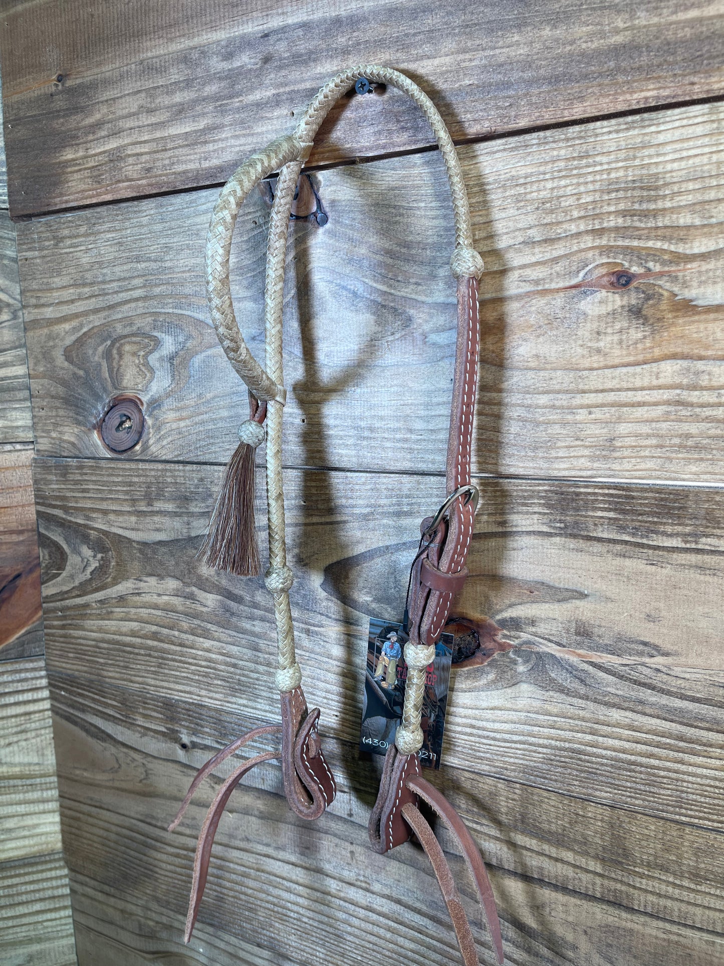 Rawhide One Ear Headstall Brown Tassel