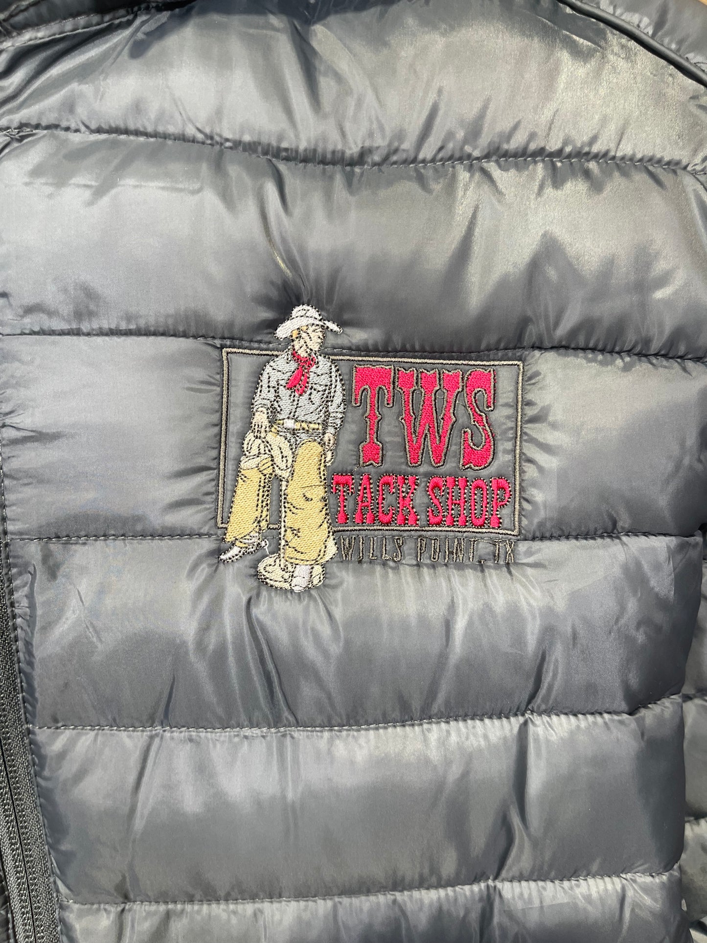 TWS Tack Shop Cowboy Puffer Jacket Gray