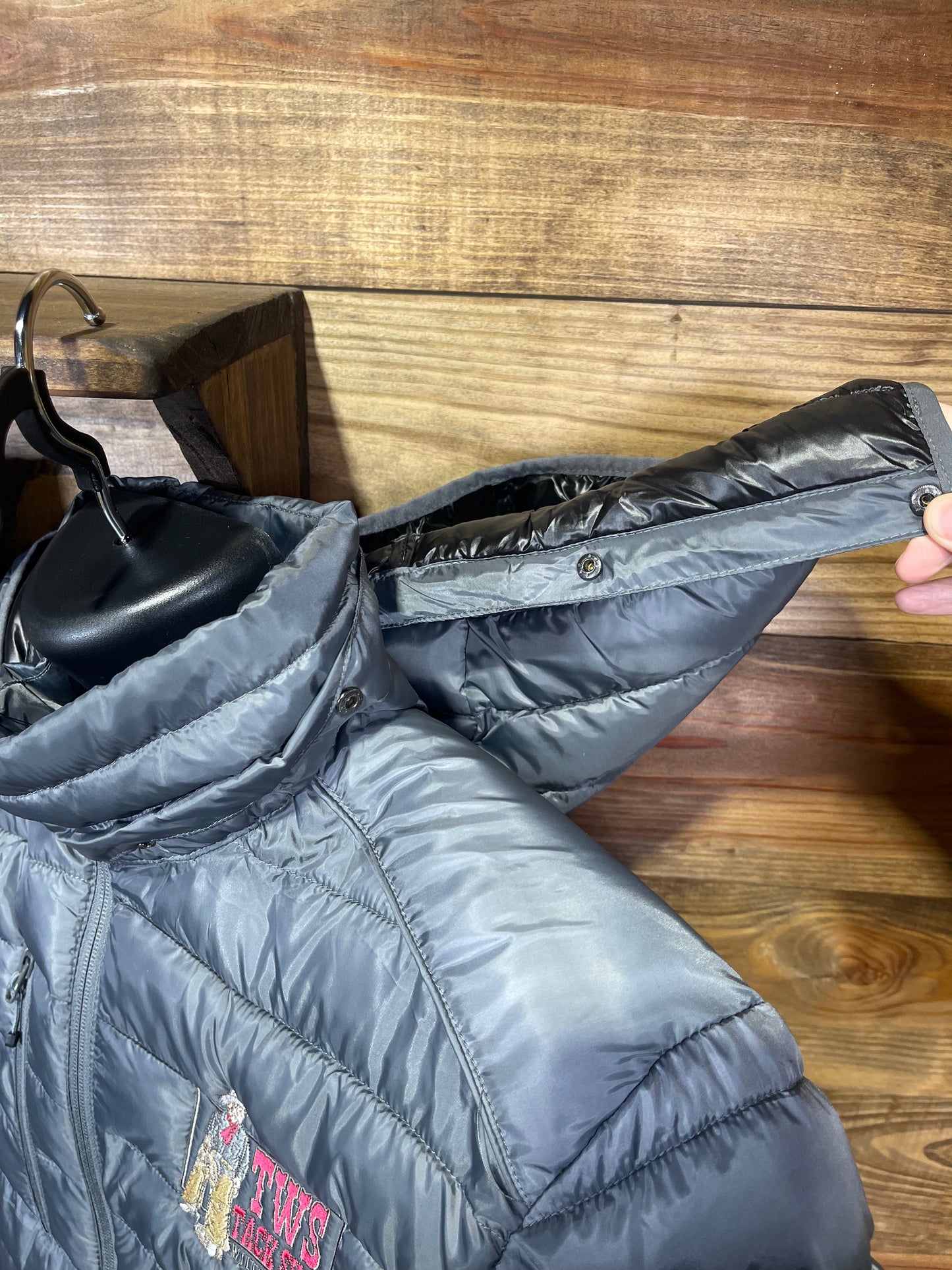 TWS Tack Shop Cowboy Puffer Jacket Gray