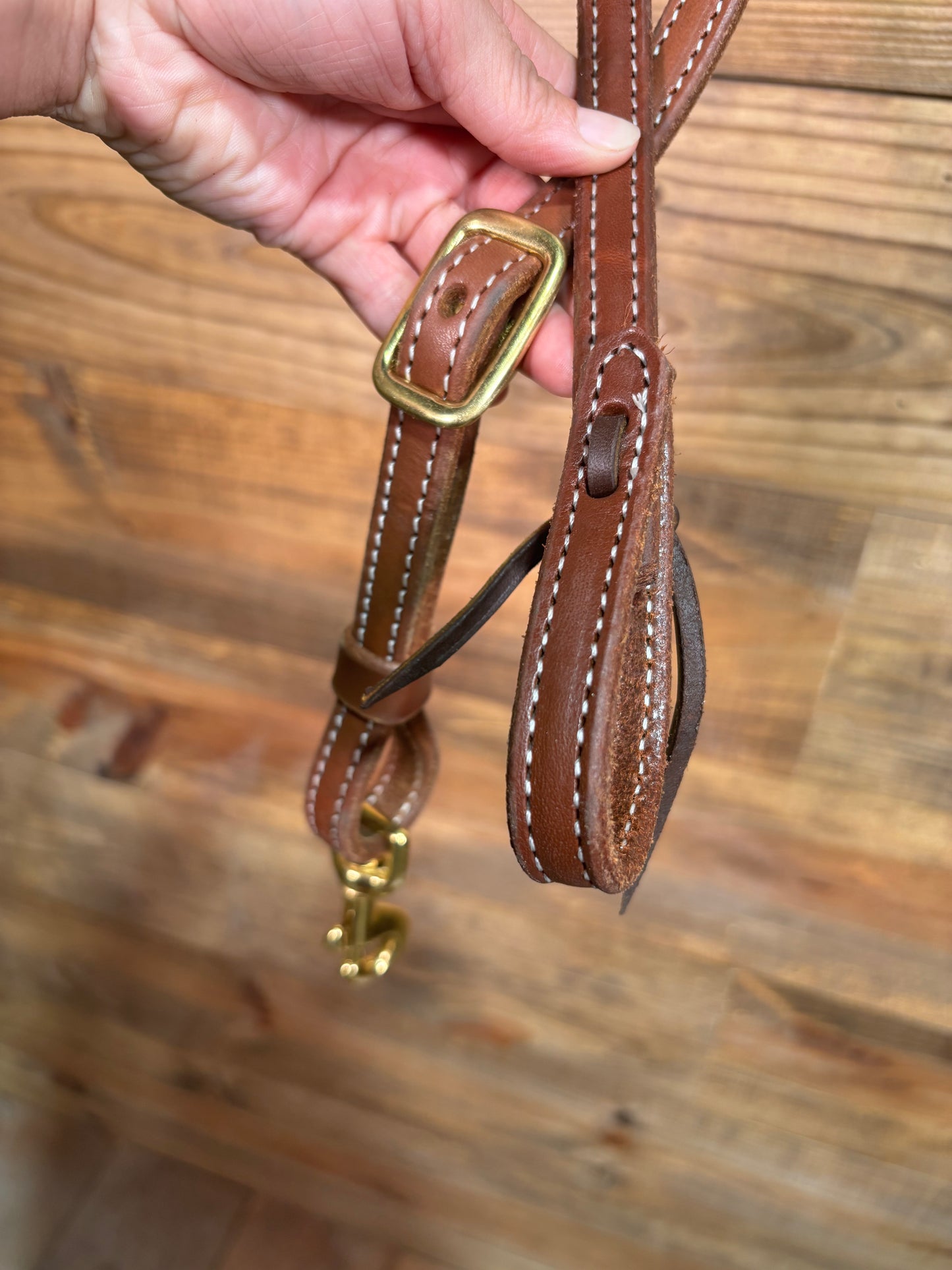 Medium Oil Double Stitched Roping Rein
