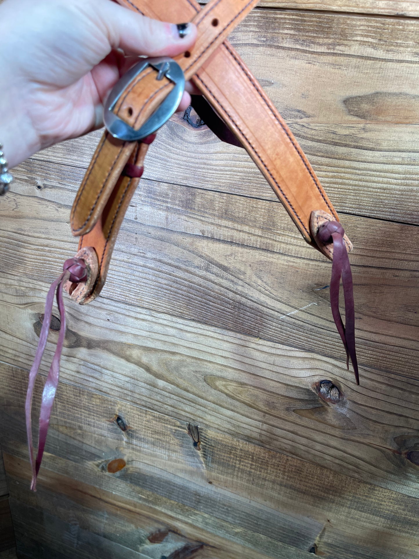 Harness Leather Headstall w/ Latigo Quick Change Knots