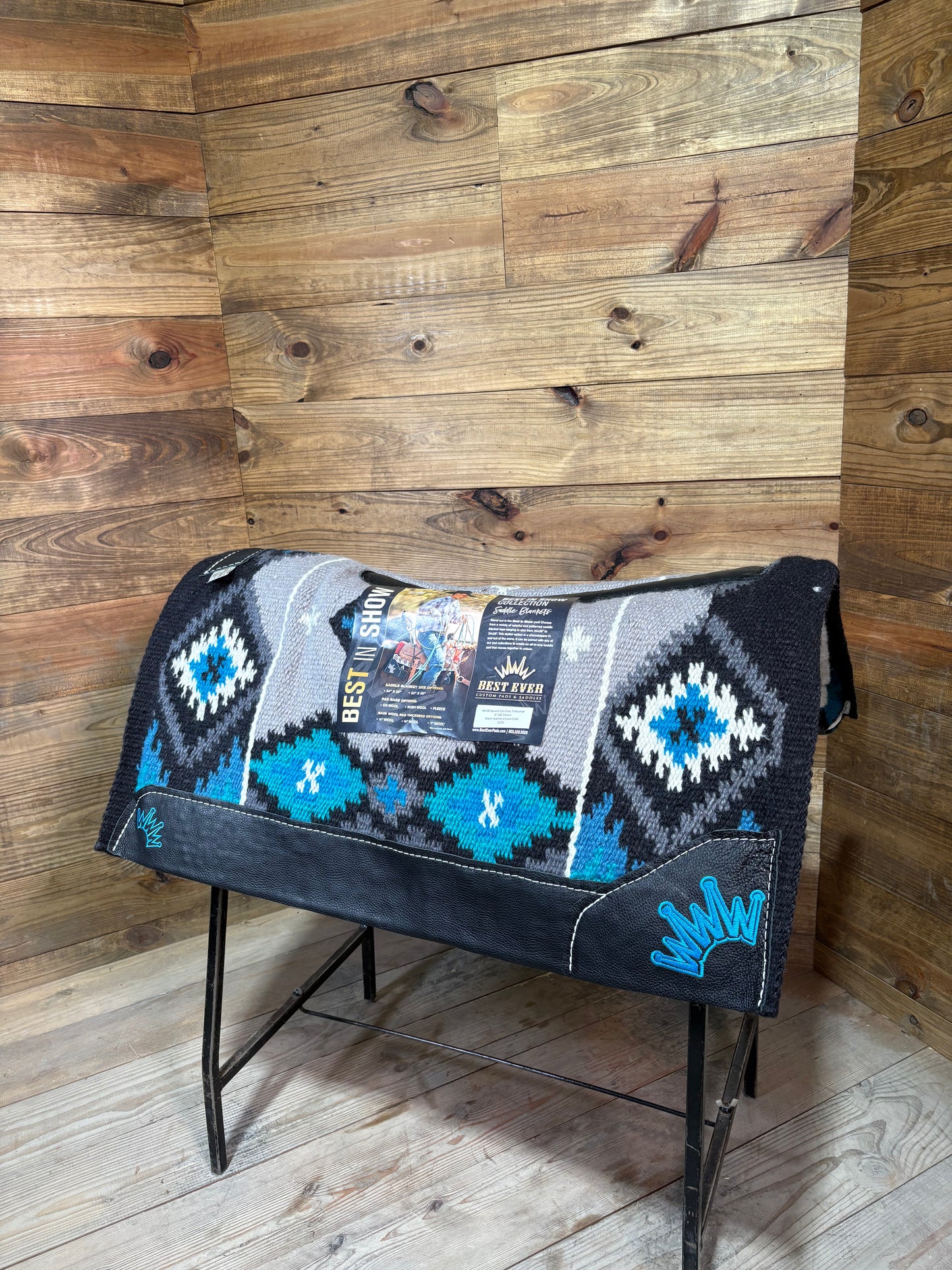 66 Best Ever 34x38 & 3/4" Square Cut Gray Turq. OG Fleece