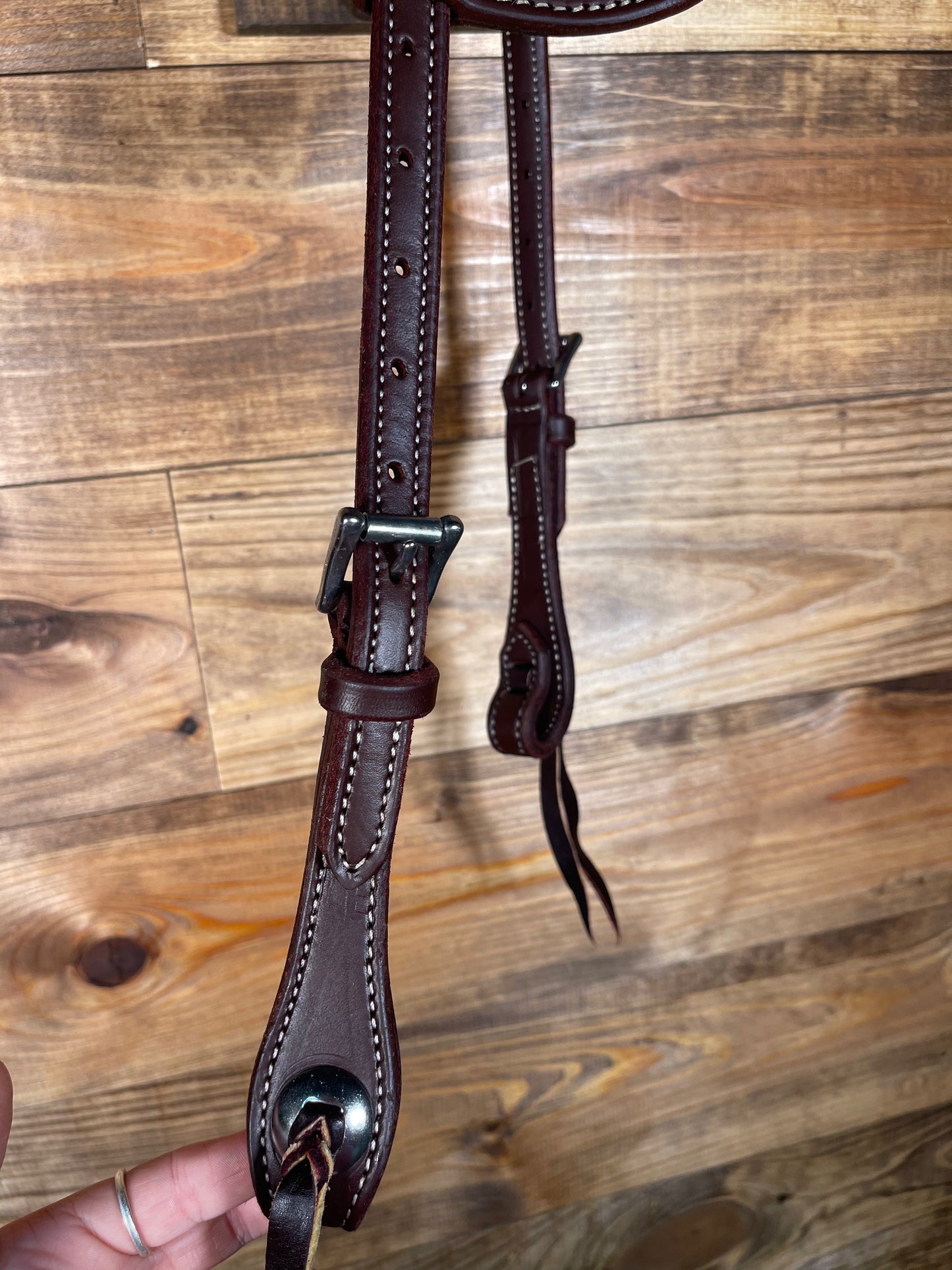 Dark Oil 3/4" D&S Double Roller Buckle w/ Concho