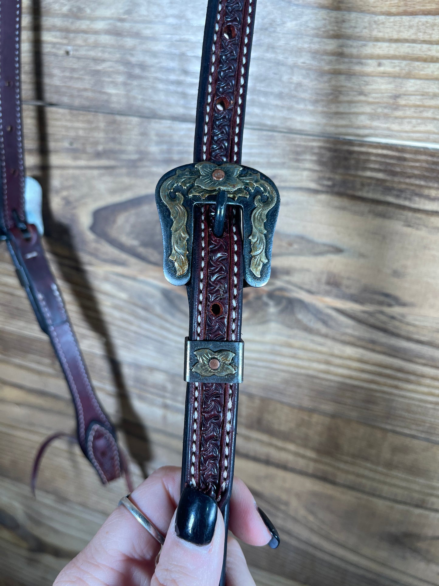 5/8" Single-Ear Rosewood Spider Headstall