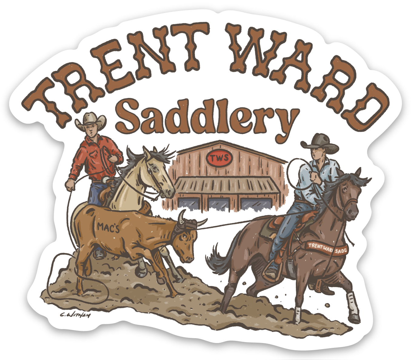 Trent Ward Saddlery Roping Sticker