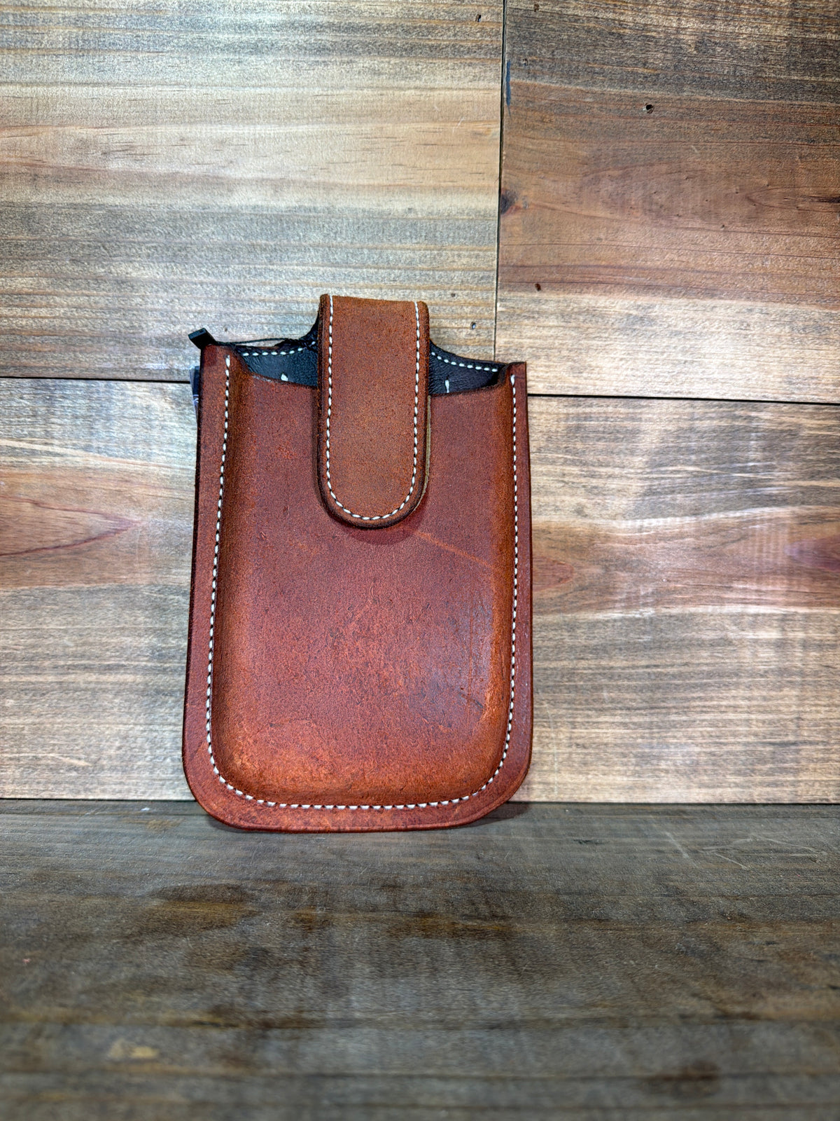 Chestnut Roughout Billet Phone Holder w/ Velcro Flap