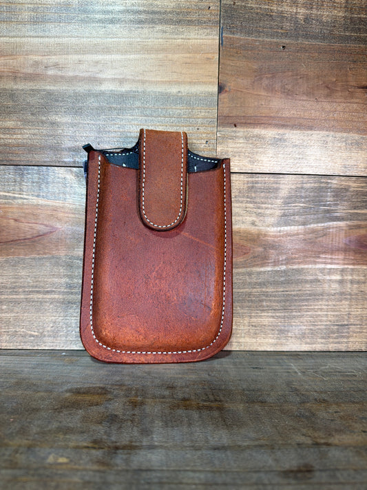 Chestnut Roughout Billet Phone Holder w/ Velcro Flap