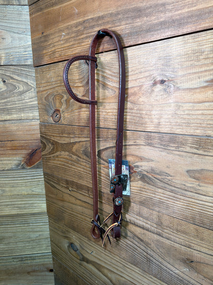 One Ear Headstall w/ Blue Flower Buckle
