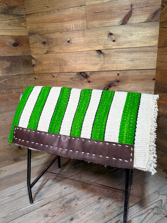 Casa Zea Green,Black, & White Stripe Navajo Pad