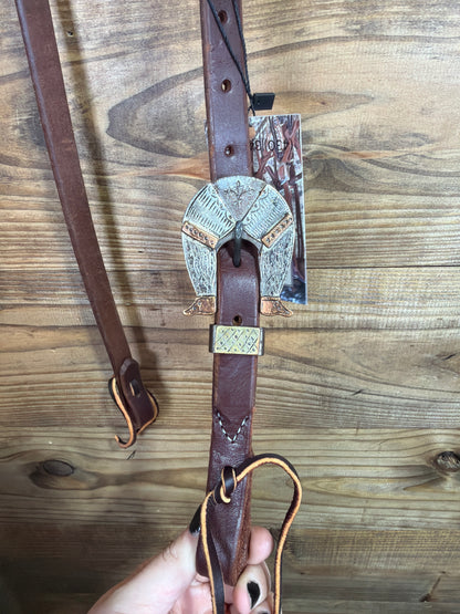 Oiled One Ear Headstall w/ Lady Legs Buckle