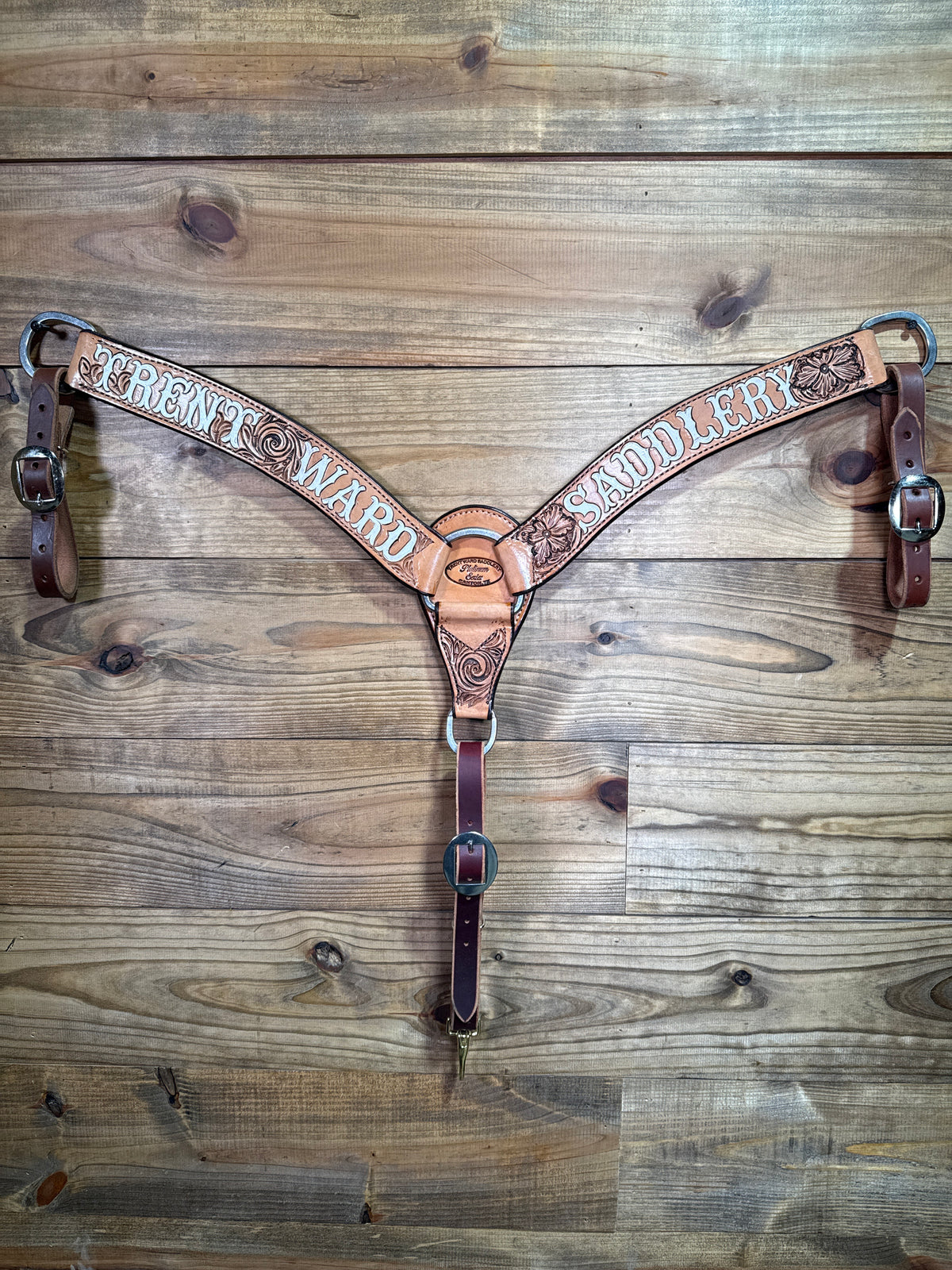 BC111 TWS 2" antique tooled breast collar