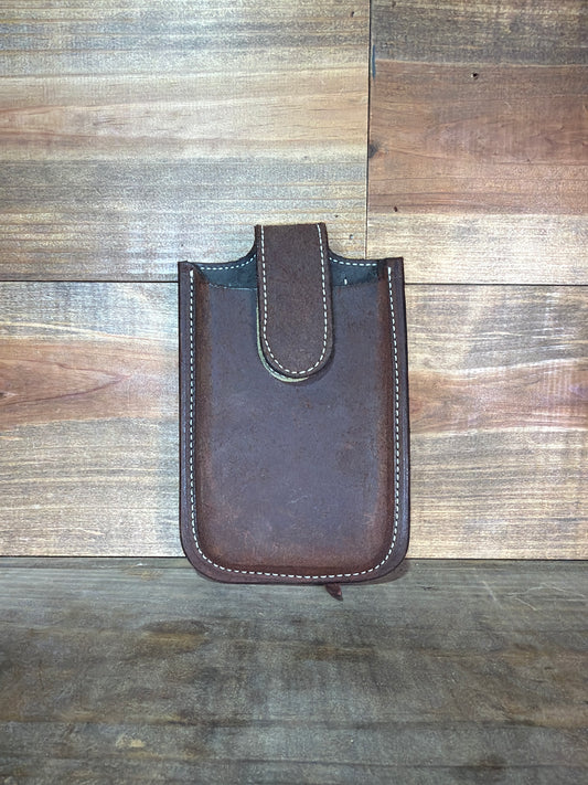Chocolate Roughout Billet Phone Holder w/ Velcro Flap