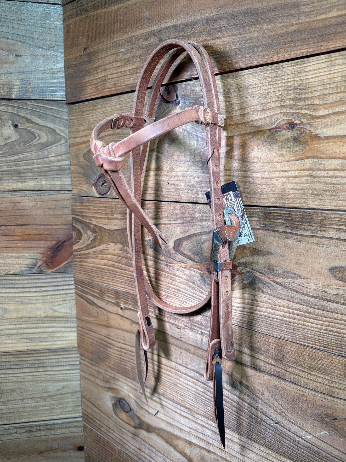 Joe Hipp Natural Browband Headstall w/ Mounted Buckle