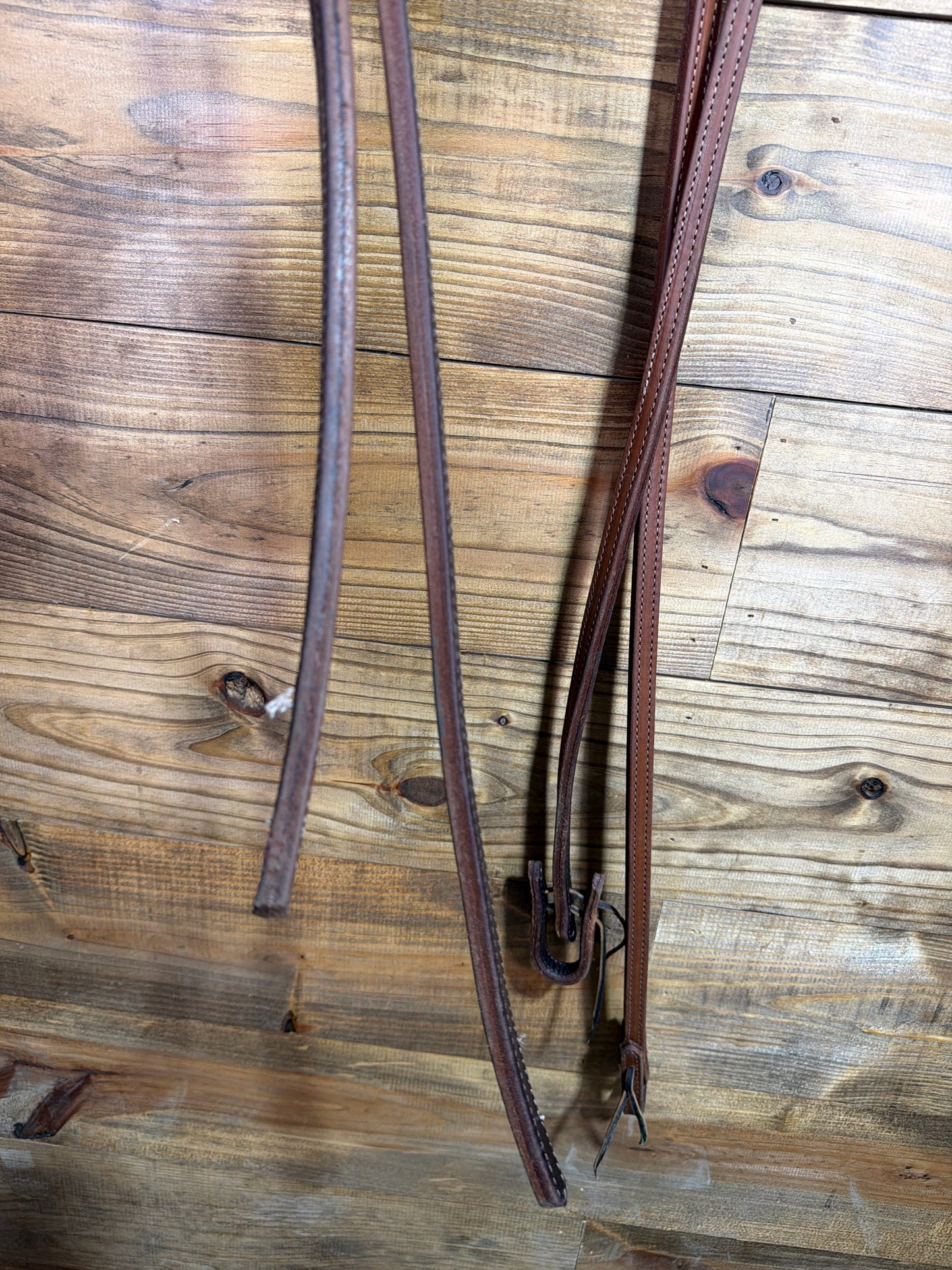 Double Stitched Straight Cut Split Reins-AM