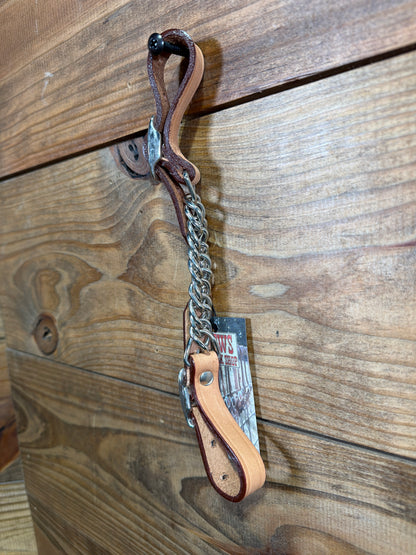 Natural Leather Flat Chain Curb