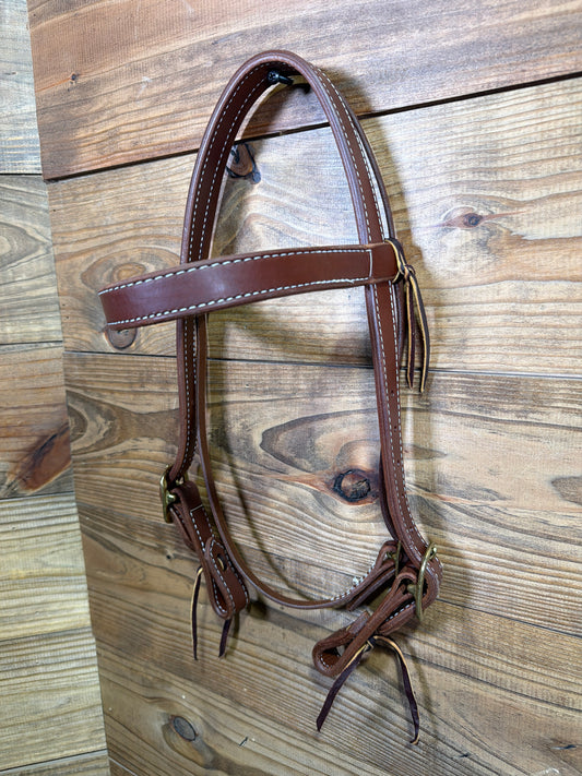 D&S Double Buckle Browband Headstall Copper Buckle